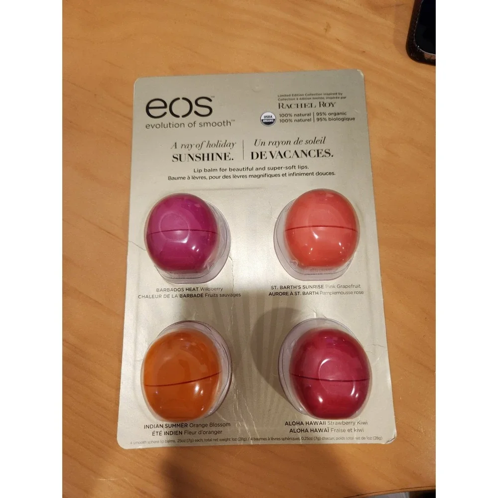 EOS Rachel Roy Holiday 2014 Limited Edition Lip Balm Set Sealed Rare 4 Pack RARE